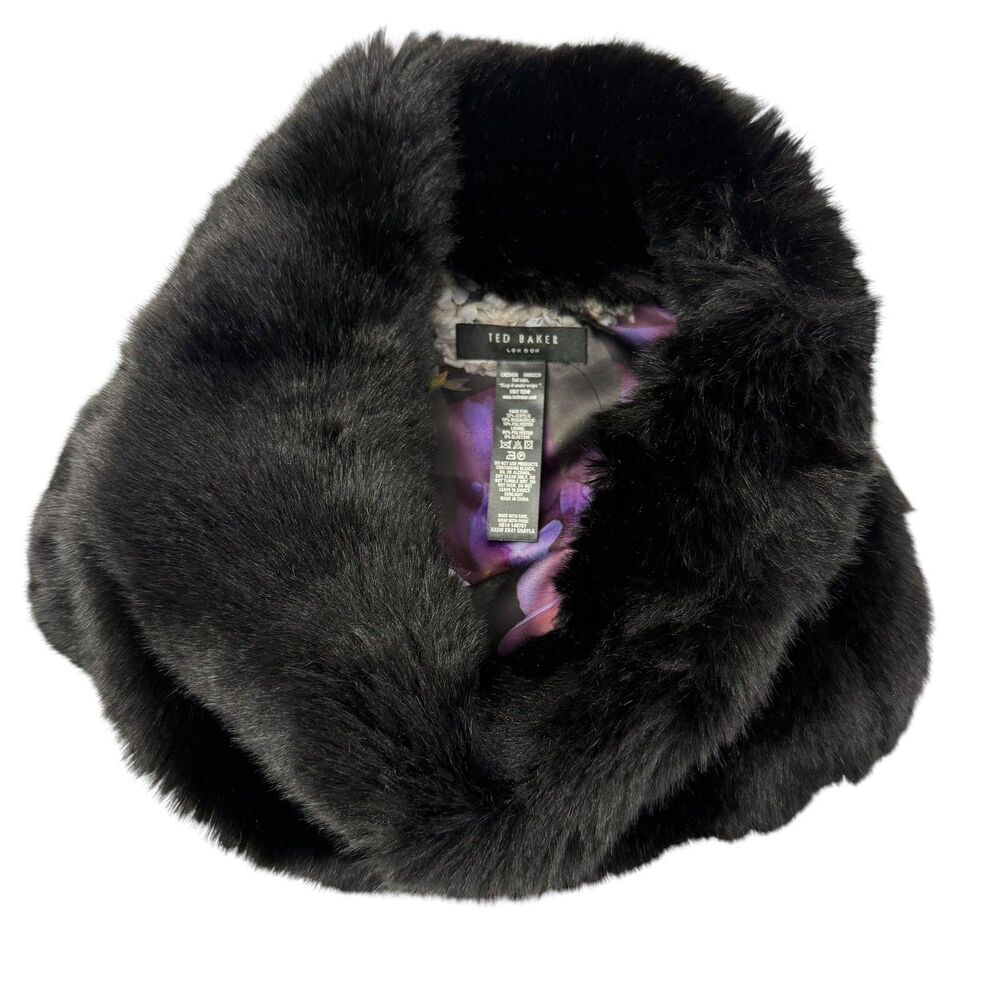 Ted Baker Faux Fur Collar Wrap Warmer Muff Black - Keep it Under Wraps OS